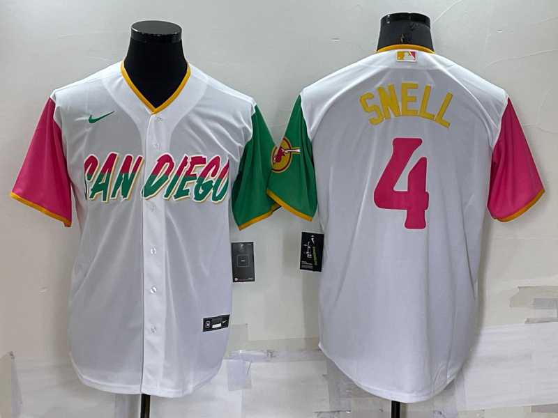 San Diego Padres #4 Blake Snell White 2022 City Connect Cool Base Stitched Jersey,We sell and wholesale San Diego Padres #4 Blake Snell White 2022 City Connect Cool Base Stitched Jersey on line form chian!